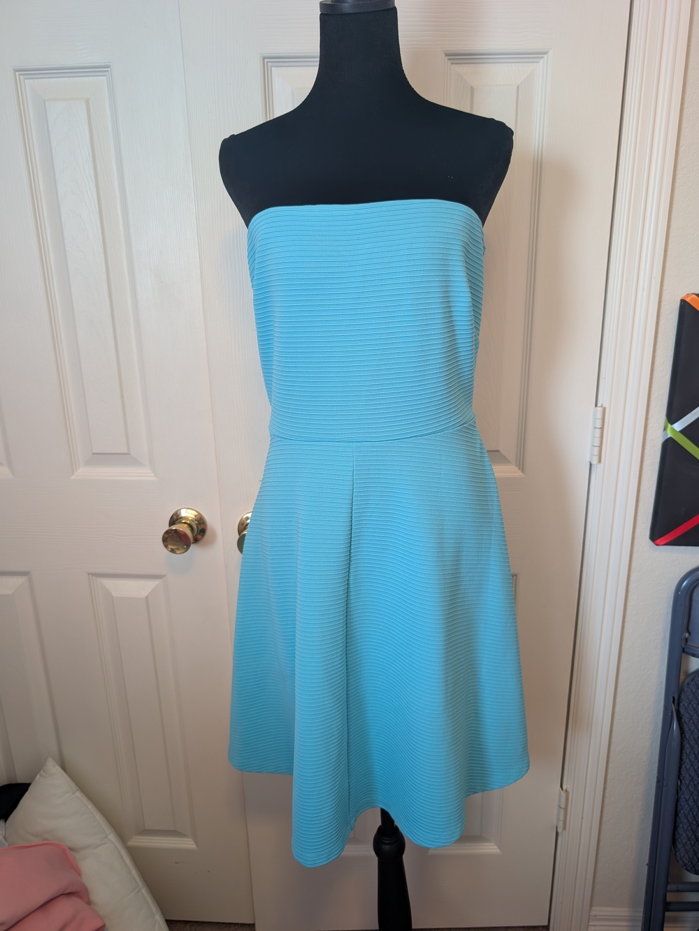 The Limited Strapless Aqua Dress